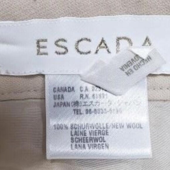 ESCADA Cream Power Suit Career Set Jacket & Pants sz 40 & 42 US 8 & 10 - Picture 6 of 6